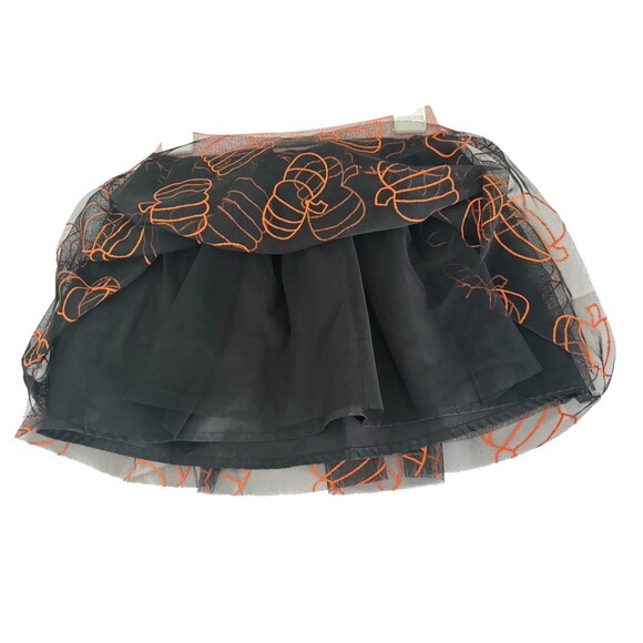 Cat & Jack Halloween Pumpkin Orange/Black Tulle Skirt Size XS 4-5 - Picture 2 of 5